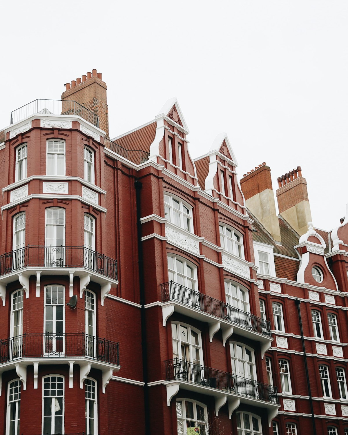 A red-brick mansion block of flats
